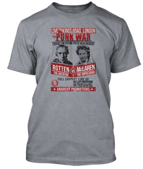 Sex Pistols inspired Rotten v McLaren Fight Poster T-Shirt