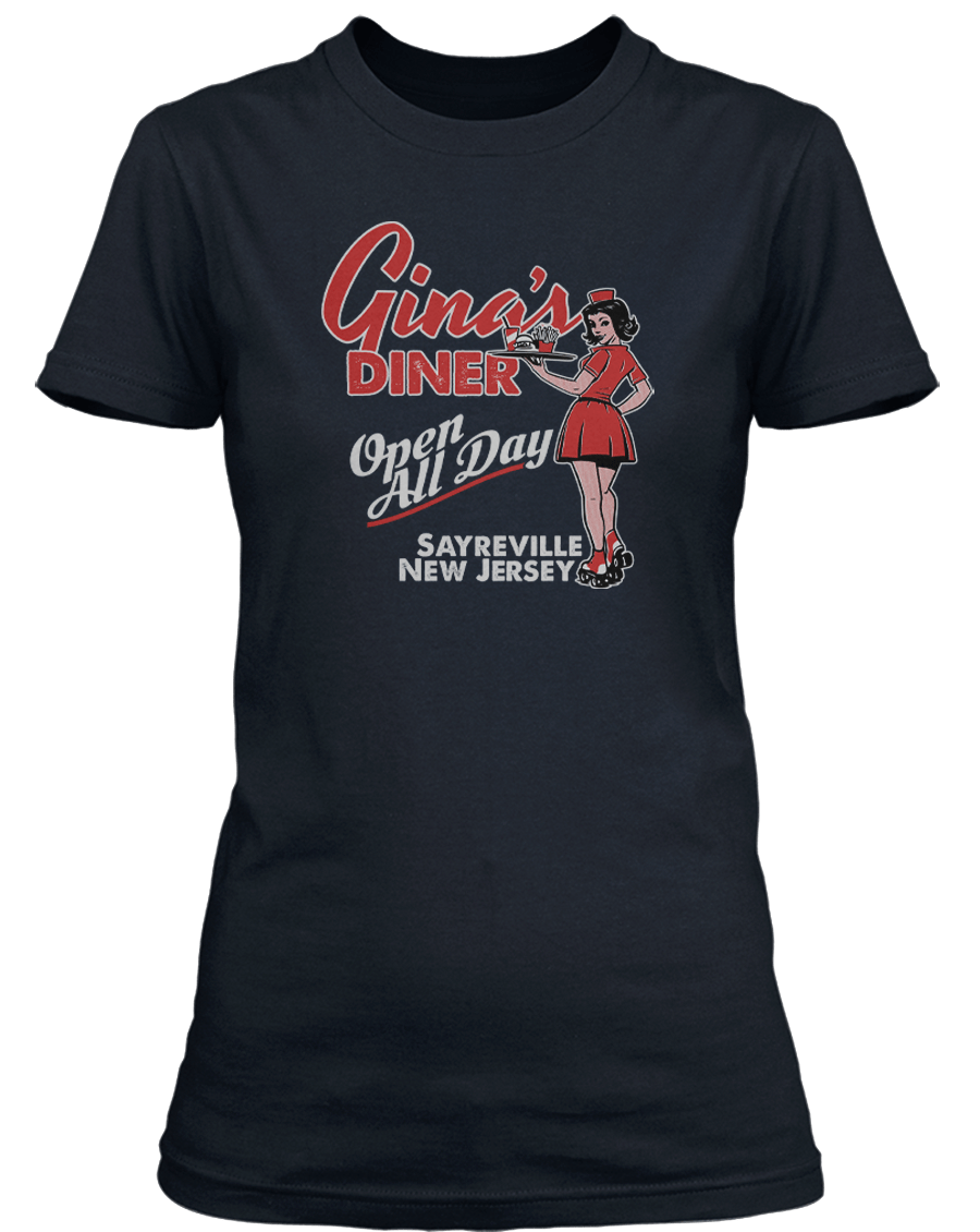 Gina May Porn - BON JOVI Living On A Prayer inspired GINA WORKS THE DINER ALL DAY T-Shirt |  bathroomwall