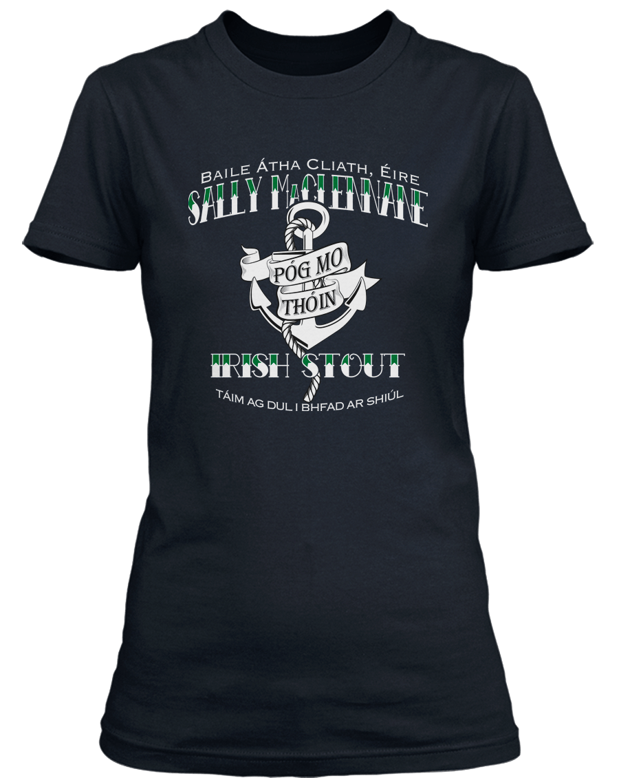 Pogues Sally MacLennane Stout Pog Mo Thoin inspired T-Shirt | bathroomwall